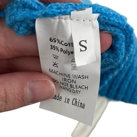 NWT Camisa Blue Long Sleeve Knit Layered Cotton Blend Sweater Dress Womens Small - Picture 3 of 5